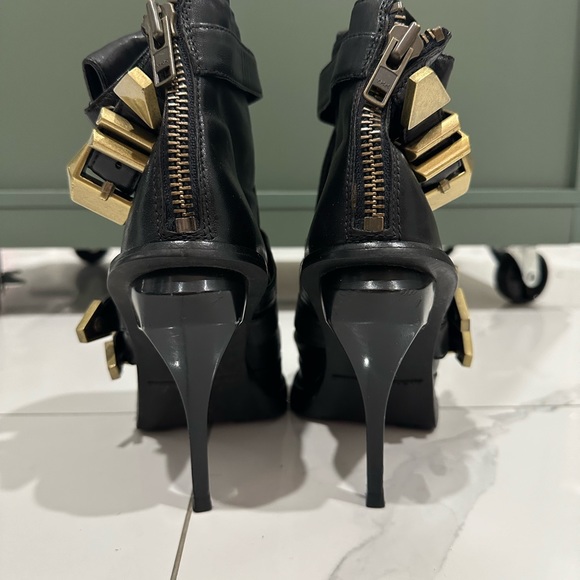 Alexander Wang Combat Stiletto Boot with Gold Buckles - Picture 3 of 5